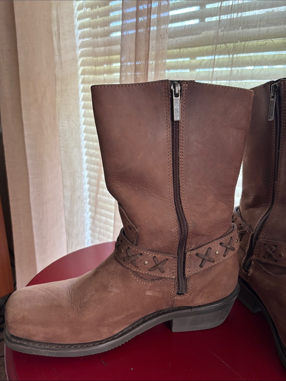 Harley-Davidson Brown Leather Mid-Calf Women’s US Size 9.5 Motorcycle Boots - Picture 8 of 16